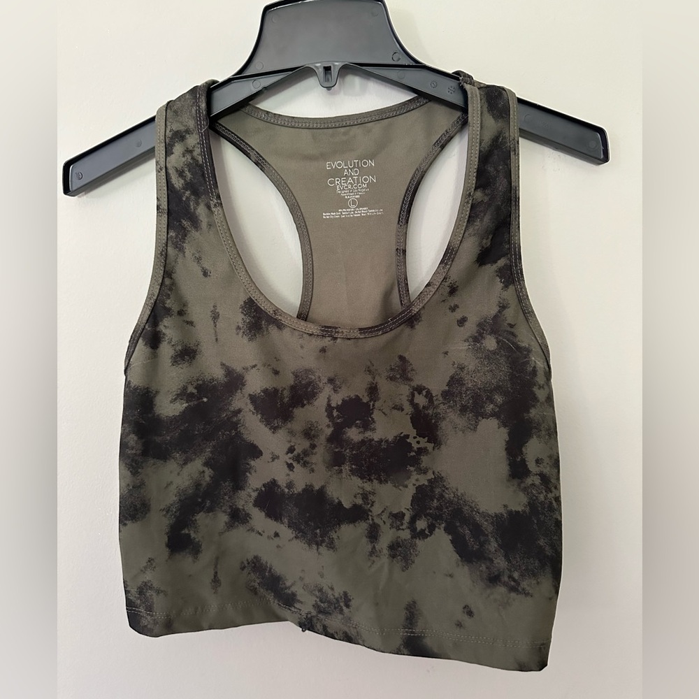 Women’s Tie Dye Green & Black Tank Top